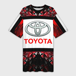 Женская длинная футболка Toyota - абстракция - лого