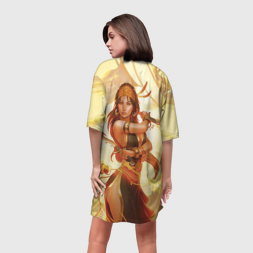 Женская длинная футболка Королева пиратов / 3D-принт – фото 4