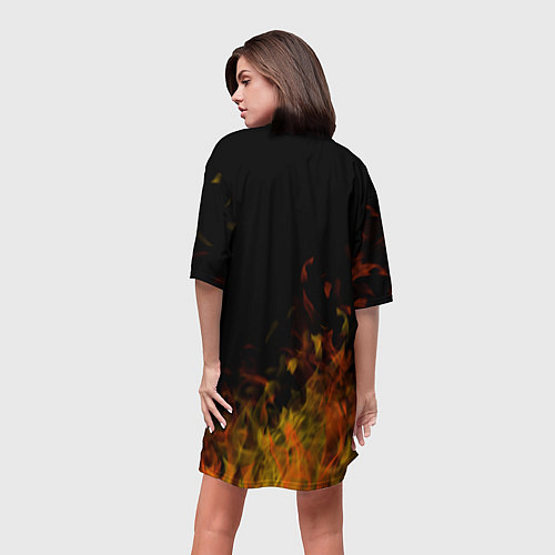 Женская длинная футболка Imagine Dragons - пламя / 3D-принт – фото 4
