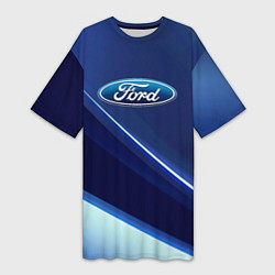 Женская длинная футболка Ford - абстракция