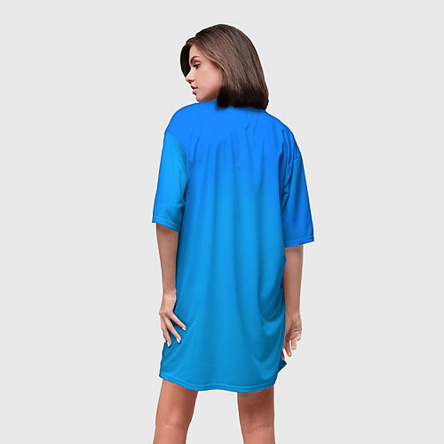 Женская длинная футболка Lil Peep На Синем Фоне / 3D-принт – фото 4