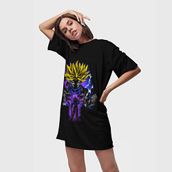 Футболка женская длинная Dragon ball rage аниме, цвет: 3D-принт — фото 2