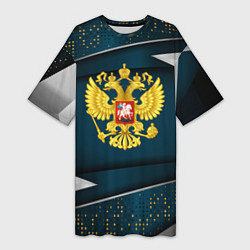 Женская длинная футболка Russia - dark abstract