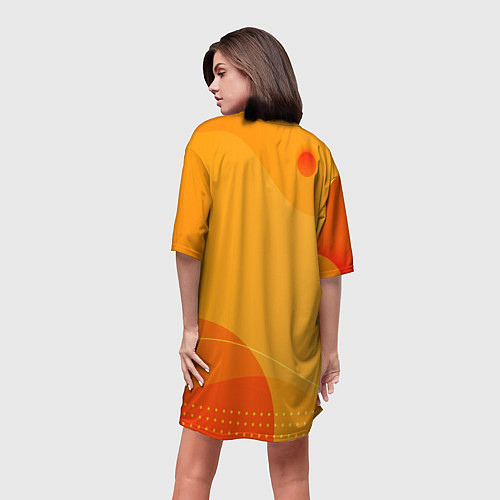 Женская длинная футболка Porsche Жёлтая абстракция / 3D-принт – фото 4