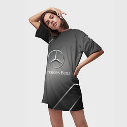 Футболка женская длинная Mercedes Карбон, цвет: 3D-принт — фото 2