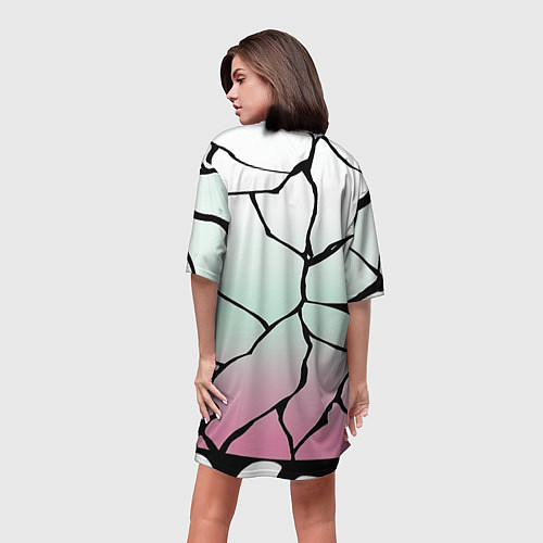 Женская длинная футболка Шинобу Кочо Кимоно / 3D-принт – фото 4