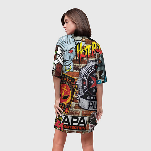 Женская длинная футболка Simpsons & Punks not dead! Motto! / 3D-принт – фото 4