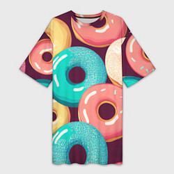 Женская длинная футболка Пончики и только пончики