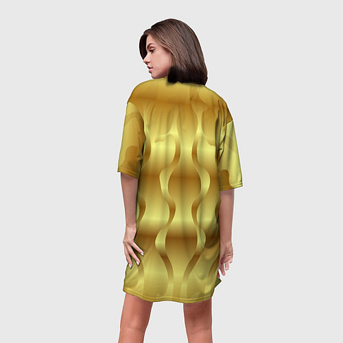 Женская длинная футболка Золото абстрактная графика / 3D-принт – фото 4