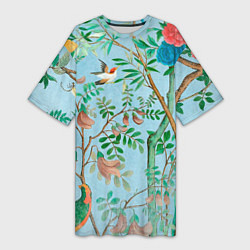 Женская длинная футболка Райский сад в стиле gucci