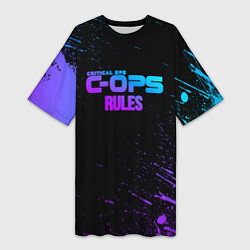 Женская длинная футболка Critical ops neon