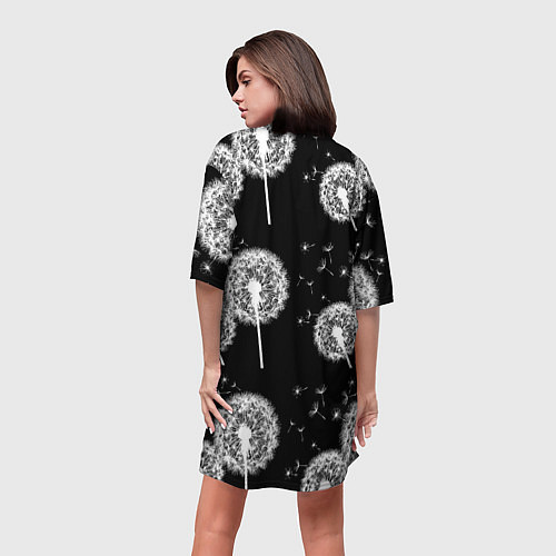 Женская длинная футболка Одуванчики - паттерн / 3D-принт – фото 4