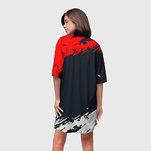 Женская длинная футболка Beastars краска / 3D-принт – фото 4