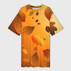 Женская длинная футболка Осенний тёплый ветер