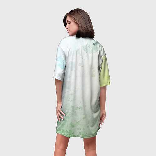 Женская длинная футболка Солнце- пальмы / 3D-принт – фото 4