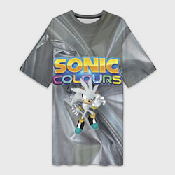 Футболка женская длинная Silver Hedgehog - Sonic - Video Game, цвет: 3D-принт