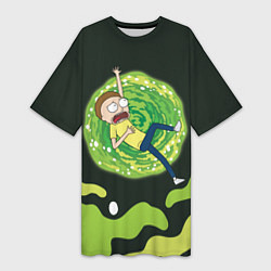 Женская длинная футболка Morty from the portal