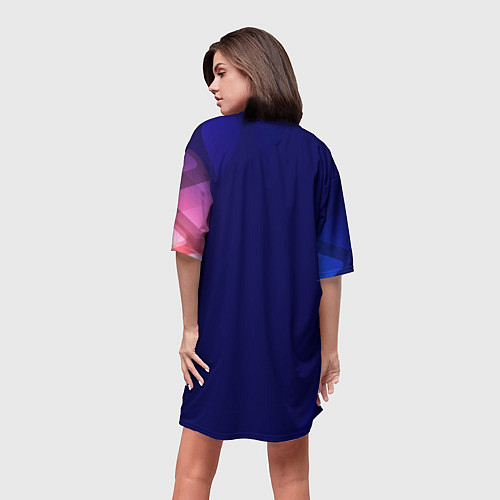 Женская длинная футболка Темно синий фон / 3D-принт – фото 4