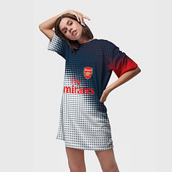 Футболка женская длинная Arsenal logo абстракция, цвет: 3D-принт — фото 2