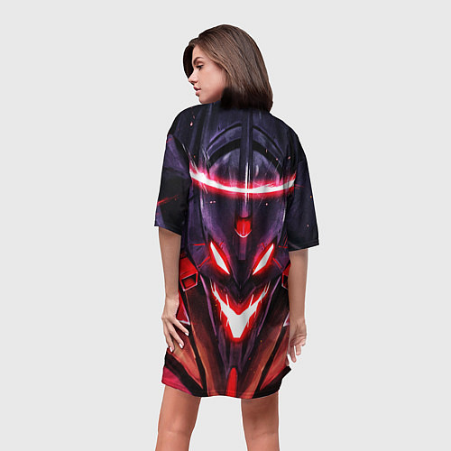 Женская длинная футболка Evangelion: Eva 01 / 3D-принт – фото 4