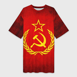 Женская длинная футболка СССР - старый флаг