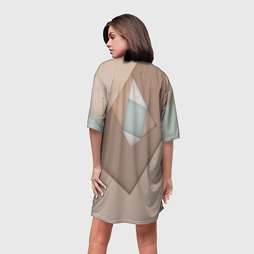 Женская длинная футболка Геометрические дыры в прямоугольниках / 3D-принт – фото 4