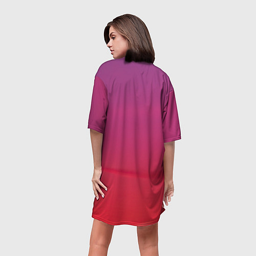 Женская длинная футболка Красное небо / 3D-принт – фото 4