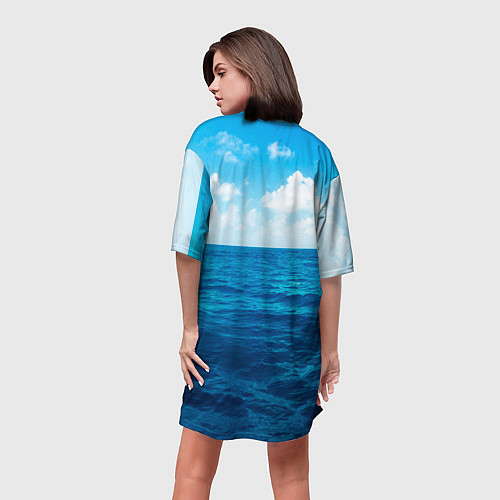 Женская длинная футболка Anchor - marine theme / 3D-принт – фото 4