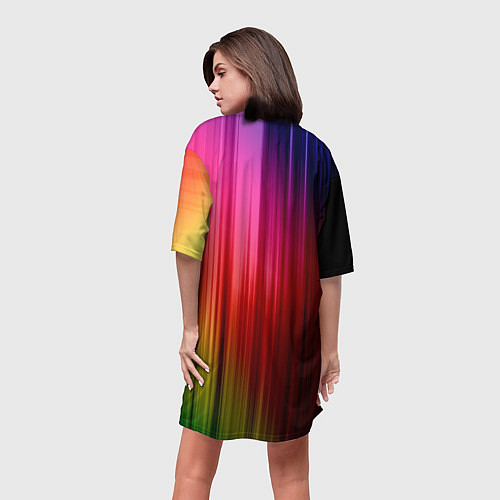 Женская длинная футболка Цветной спектр / 3D-принт – фото 4
