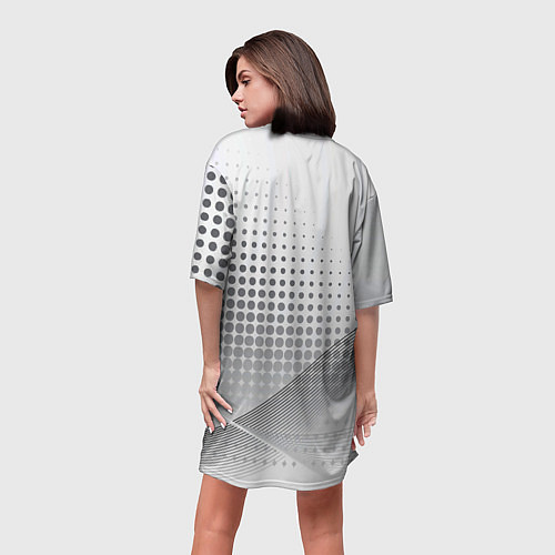 Женская длинная футболка Стальной градиент / 3D-принт – фото 4