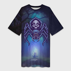 Женская длинная футболка Смертельный паук