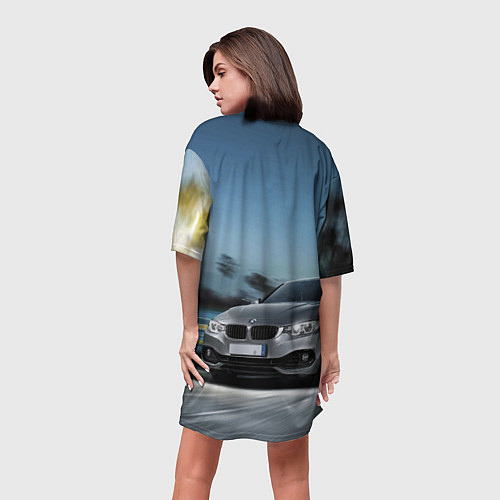 Женская длинная футболка Бэха - скоростной режим / 3D-принт – фото 4