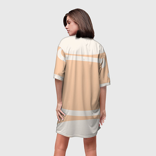 Женская длинная футболка Цветы на кремовом фоне / 3D-принт – фото 4