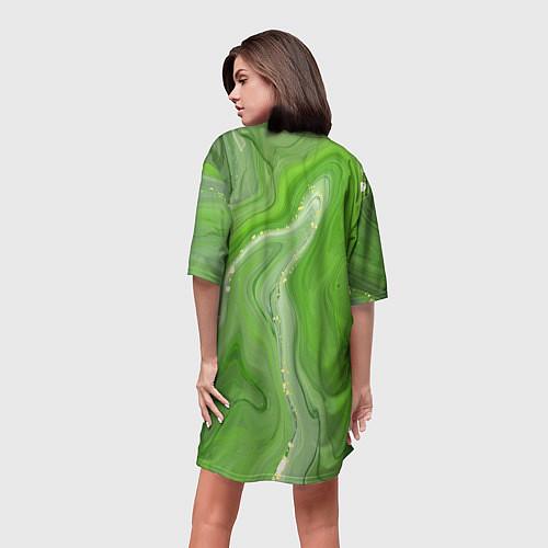 Женская длинная футболка Изумруд / 3D-принт – фото 4
