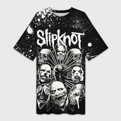 Футболка женская длинная Slipknot Black, цвет: 3D-принт