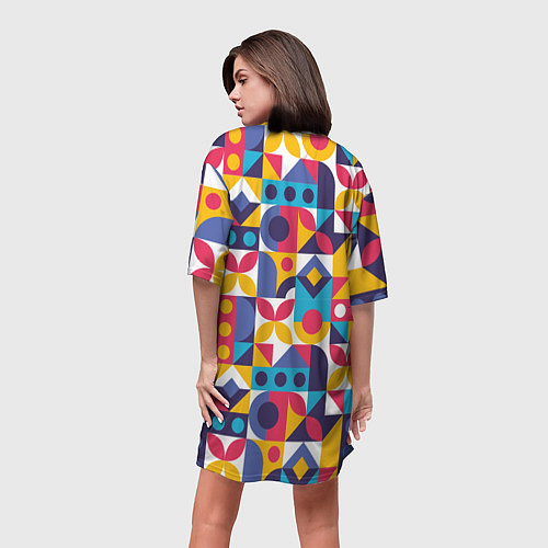 Женская длинная футболка Геометрический орнамент Паттерн / 3D-принт – фото 4