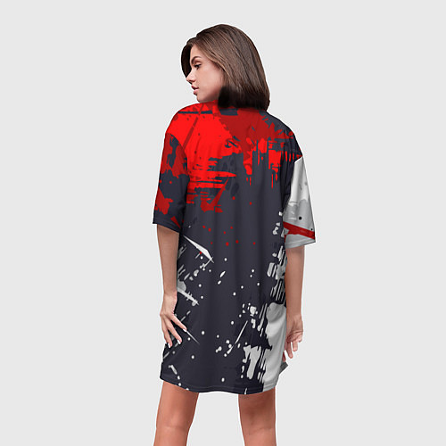 Женская длинная футболка Абстрактные брызги / 3D-принт – фото 4