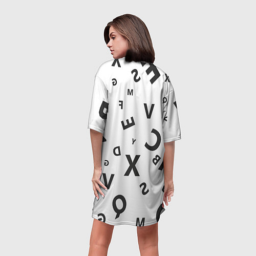 Женская длинная футболка Английский алфавит / 3D-принт – фото 4