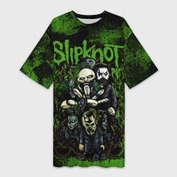 Женская длинная футболка Slipknot green art