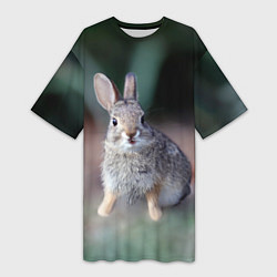 Женская длинная футболка Малыш кролик