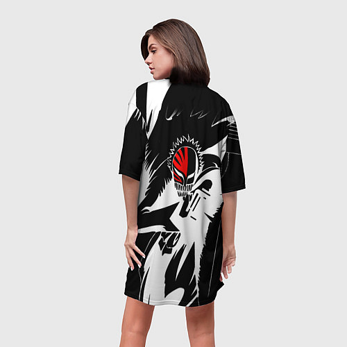 Женская длинная футболка Облик пустого - Bleach / 3D-принт – фото 4