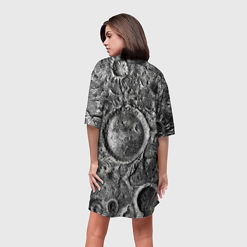 Женская длинная футболка Поверхность луны / 3D-принт – фото 4
