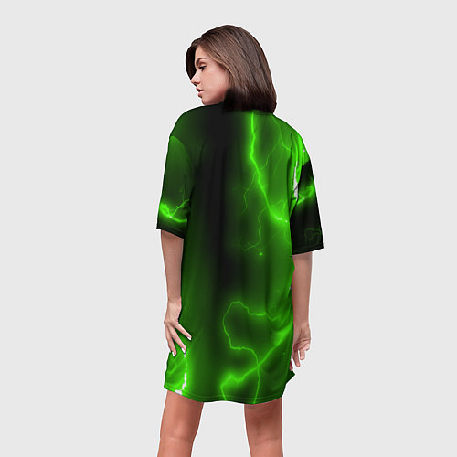 Женская длинная футболка Мидория - Дэку - Один за всех / 3D-принт – фото 4