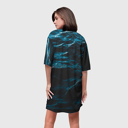 Женская длинная футболка Глубокое море / 3D-принт – фото 4