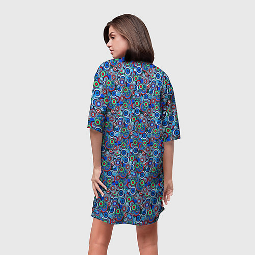 Женская длинная футболка Паттерн из цветочных узоров / 3D-принт – фото 4