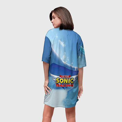 Женская длинная футболка Blaze the Cat - Team Sonic racing / 3D-принт – фото 4
