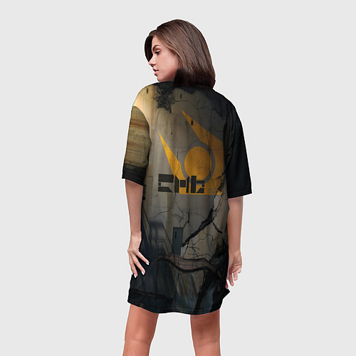 Женская длинная футболка Стена город 17 / 3D-принт – фото 4