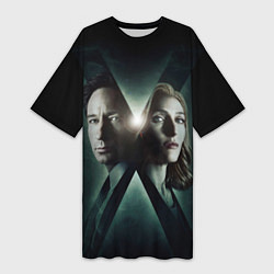 Женская длинная футболка X - Files