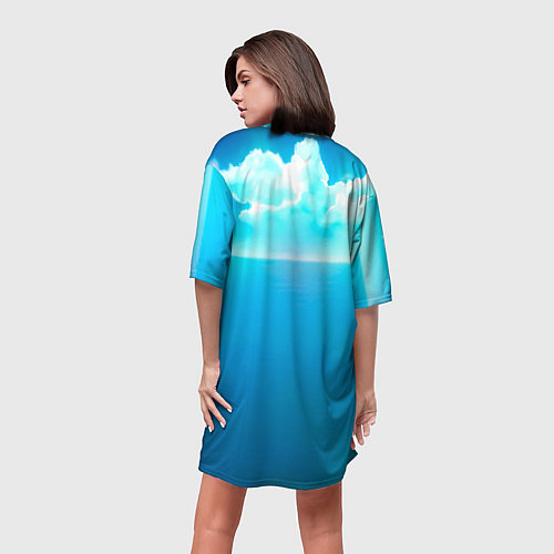 Женская длинная футболка Нахида на качели / 3D-принт – фото 4