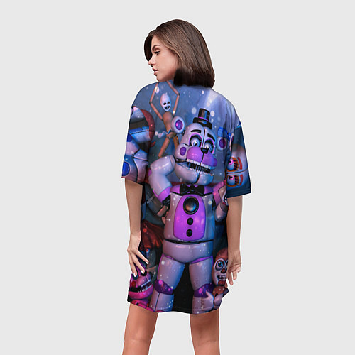 Женская длинная футболка Фантайм Фредди / 3D-принт – фото 4